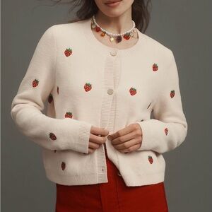NVLT Strawberry Print Knit Lady Jacket